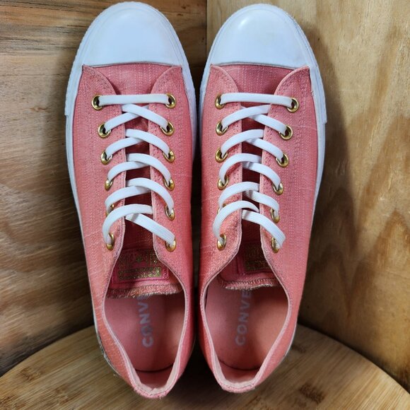 Converse Chuck Taylor All Star Pink Lift Platform Canvas Sneakers - Picture 6 of 9
